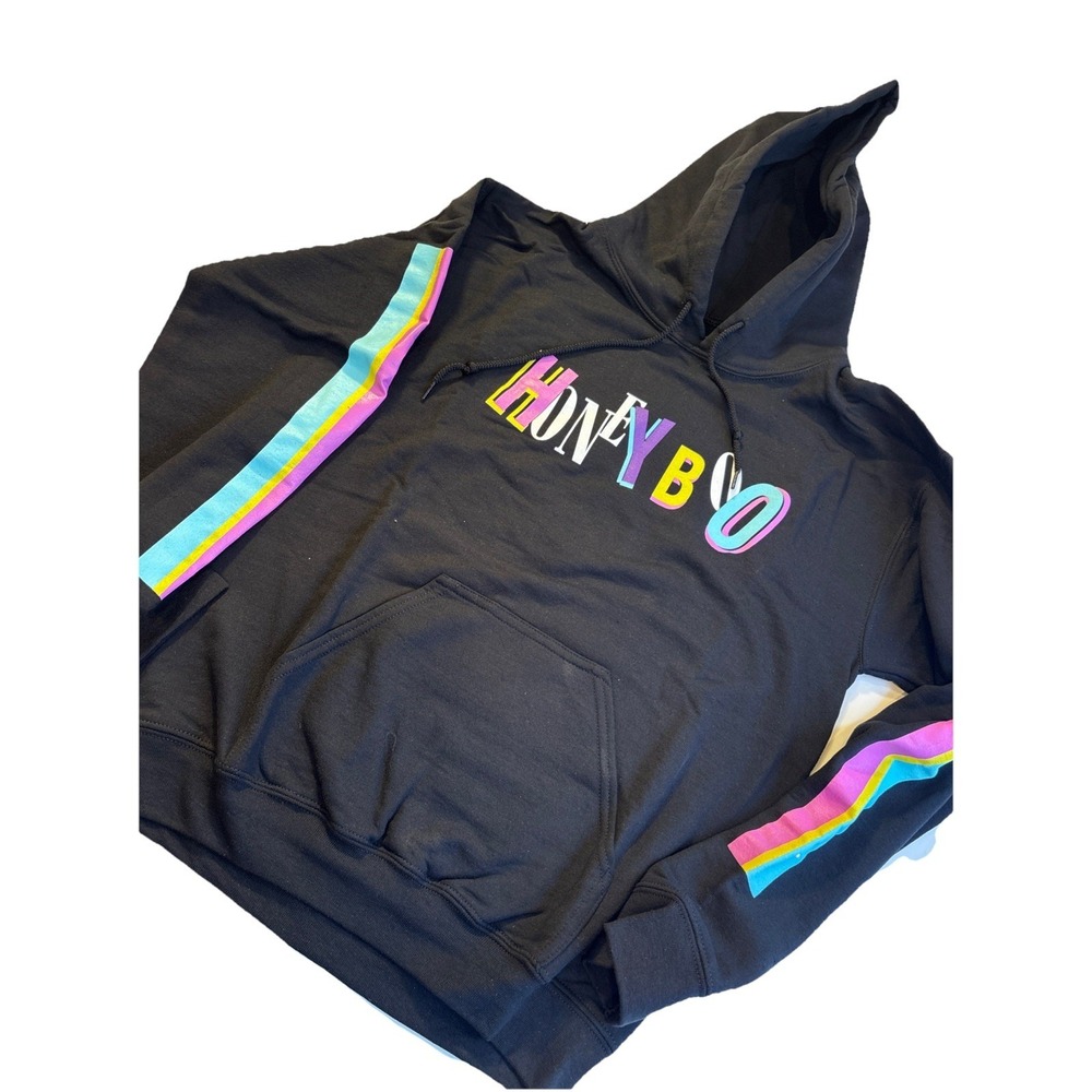 Honey Boo CNCO Black Colorful Graphic Print Band Hoodie‎ Men's  Size Small